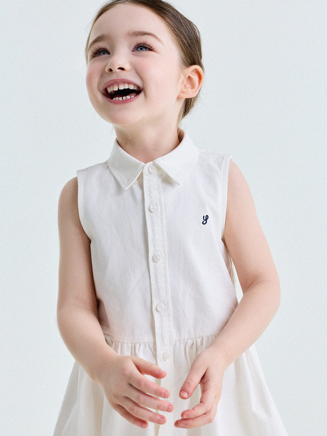 Button-Down Shirt Dress ポロカラー ノースリーブワンピース【mh0013180】