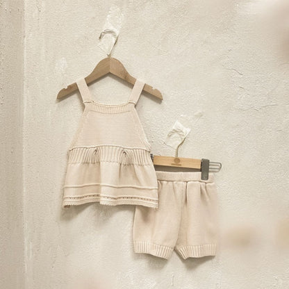 ベビーセットアップ 2点セット ニットベスト バルーンパンツ 2カラー【mh0003638】 - Mamahalo shop - Apricot / 66cm