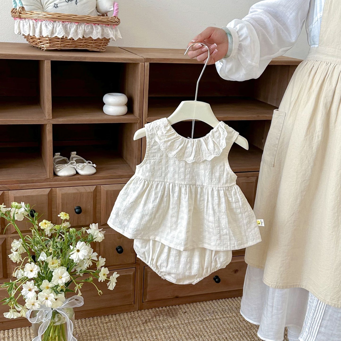 Ruffle Sleeveless Set ラッフル ノースリーブブラウス ショートパンツ セット【mh0013420】