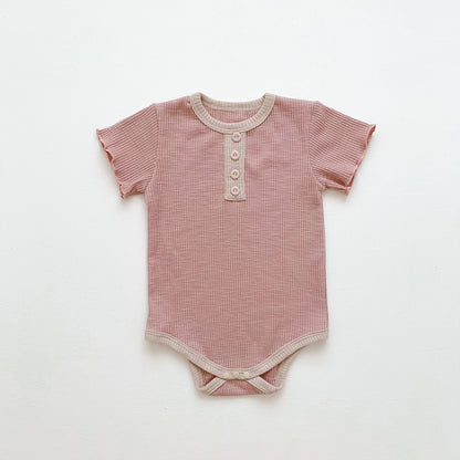 -ベビー リブ 半袖 ロンパース【mh0000777】 - mamahalo shop - 半袖ロンパース -  べビー服 - 子供服 - 男の子 - 女の子
