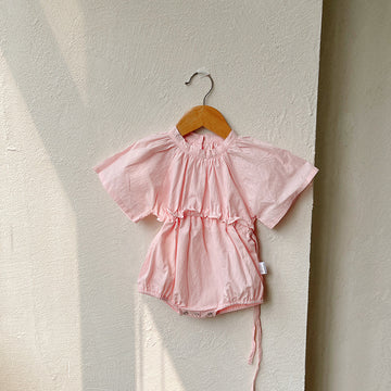 Ruffle Sleeve Summer Romper Pelele de verano con mangas con volantes 【mh0012686】