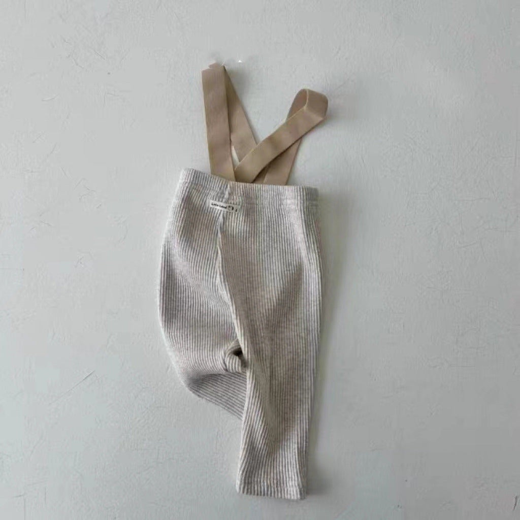 Ribbed Suspender Long Pants リブ編み サスペンダー レギンスパンツ【mh0013030】
