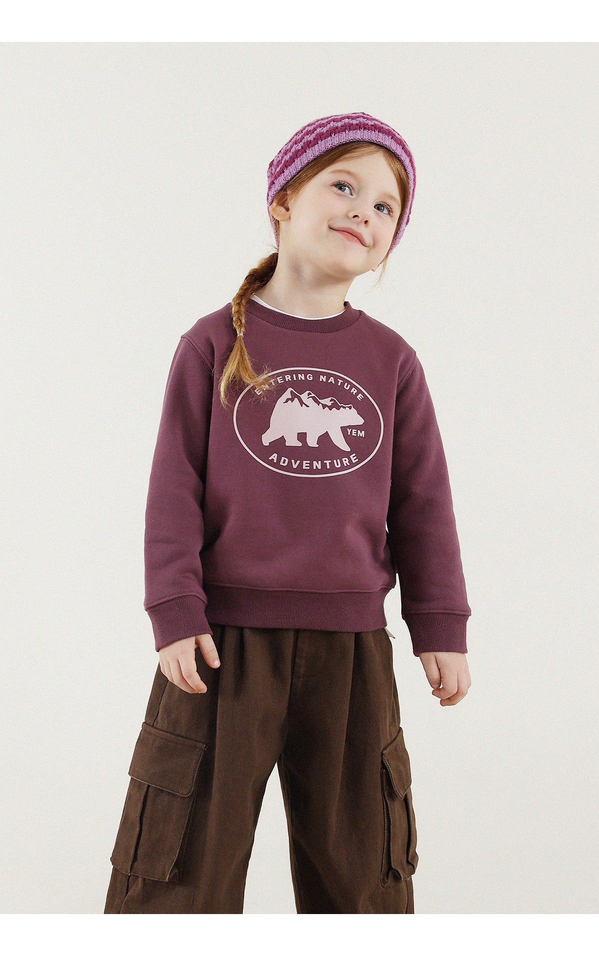 -長袖スウェットシャツ 裏起毛 プリント クルーネック 暖か【mh0011342】 - mamahalo shop - 長袖Tシャツ -  べビー服 - 子供服 - 男の子 - 女の子