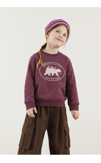 -長袖スウェットシャツ 裏起毛 プリント クルーネック 暖か【mh0011342】 - mamahalo shop - 長袖Tシャツ -  べビー服 - 子供服 - 男の子 - 女の子