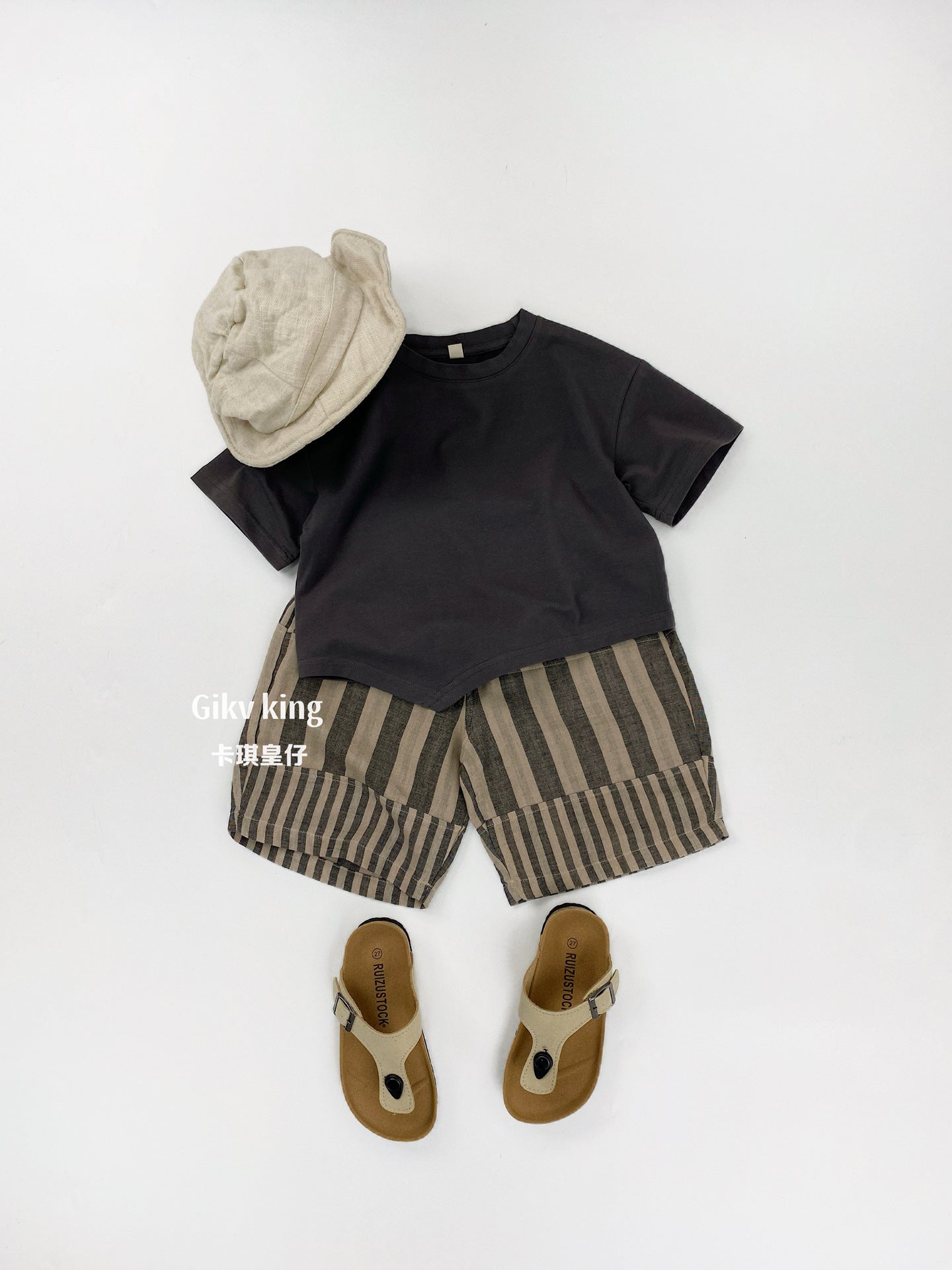 Striped Casual Cotton Shorts ストライプ ハーフパンツ【mh0013473】