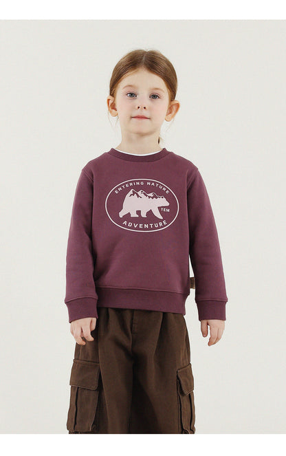 -長袖スウェットシャツ 裏起毛 プリント クルーネック 暖か【mh0011342】 - mamahalo shop - 長袖Tシャツ -  べビー服 - 子供服 - 男の子 - 女の子