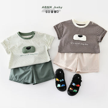 Animal Stripe Tee ボーダー ドッグノーズ 半袖Tシャツ【mh0012863】