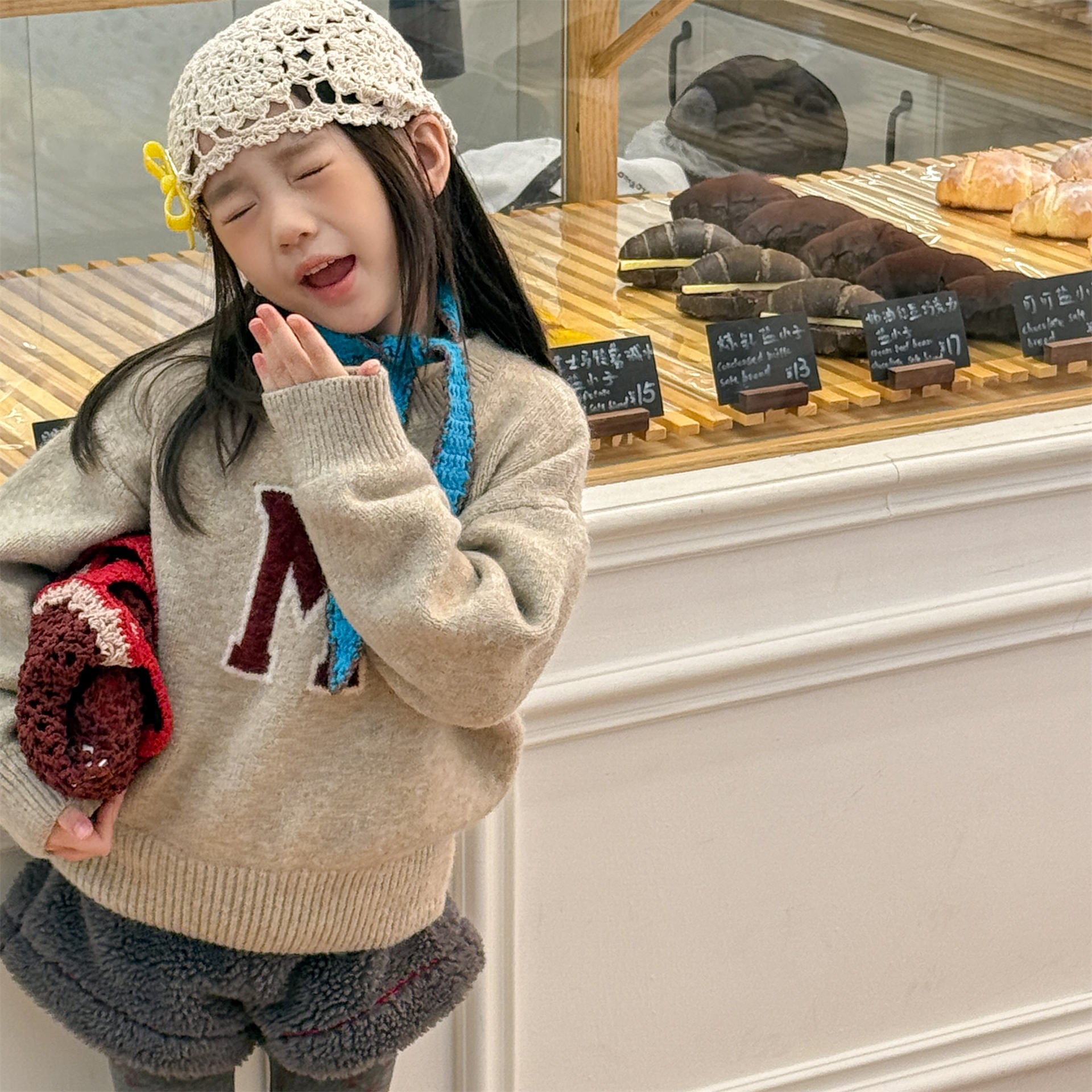 -ビッグワッペンニットセータープルオーバー【mh0010813】 - mamahalo shop - ニット・セーター -  べビー服 - 子供服 - 男の子 - 女の子