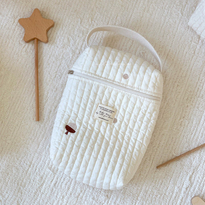 Quilted and embroidered handle pouch, diaper pouch, baby bottle pouch, mommy bag, bear, star, and acorn design [mh0000887]