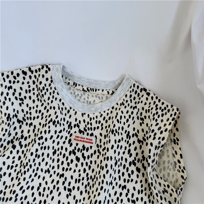 Leopard Print Round Neck Tank レオパード タンクトップ【mh0013648】