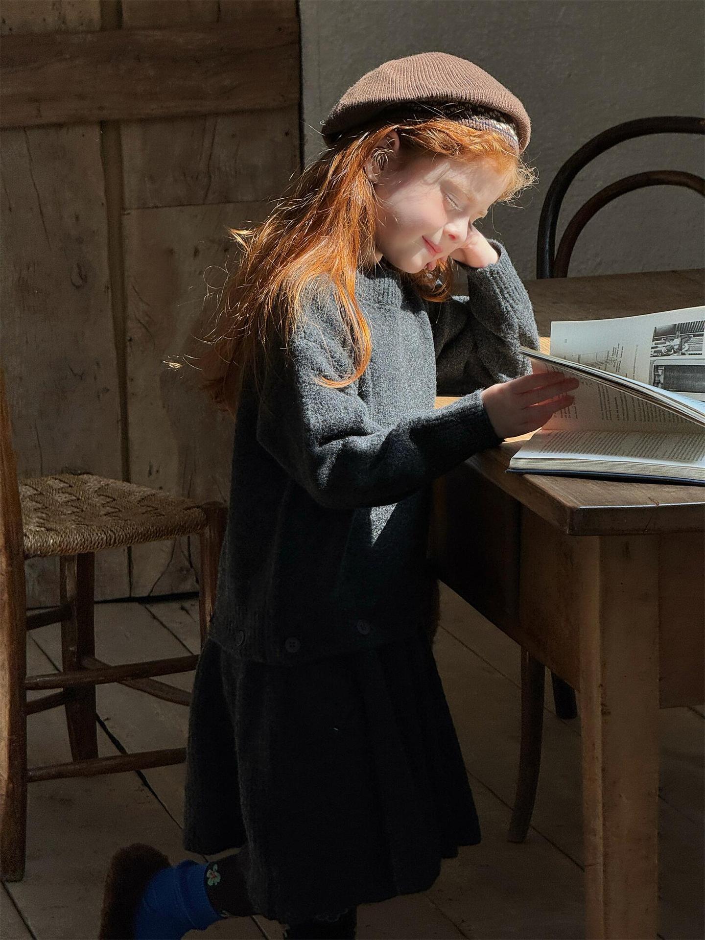 長袖セーターワンピース プルオーバー フリル裾 ドッキング バイカラー ニット【mh0011741】