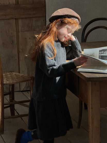 長袖セーターワンピース プルオーバー フリル裾 ドッキング バイカラー ニット【mh0011741】