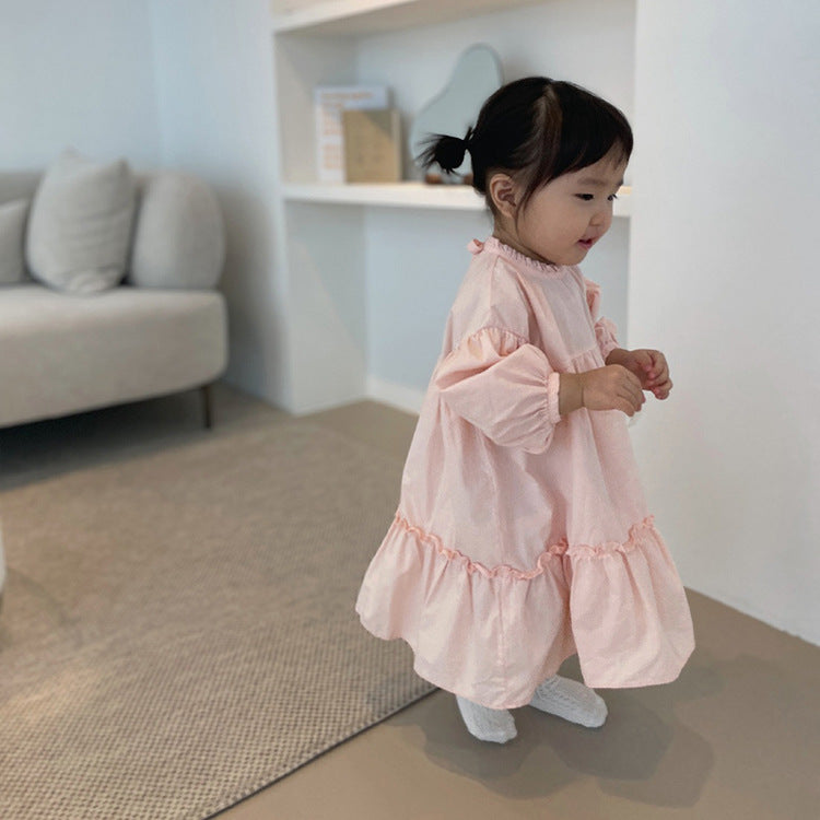 Tiered Cotton Princess Dress ティアード 長袖ワンピース【mh0012639】