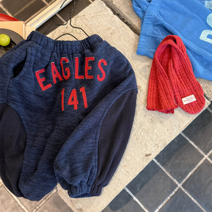 スウェットパンツ 裏ボア ビッグロゴ バイカラー ボリューム ボトムス【mh0011608】