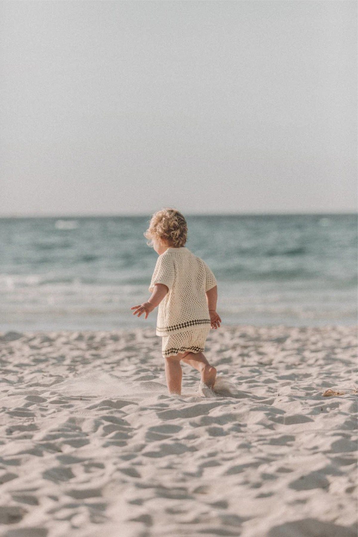 -ざっくりレースニット半袖シャツ+ショートパンツ【mh0010004】 - mamahalo shop - 半袖セットアップ -  べビー服 - 子供服 - 男の子 - 女の子