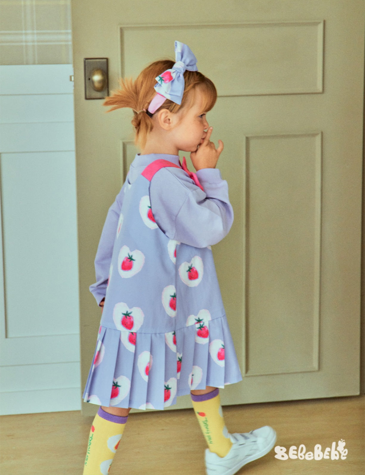 -いちごプリント長袖トップス/フリルレギンス/フリルワンピース/ノースリーブプリーツワンピース【mh0010988】 - mamahalo shop - ノースリーブワンピース -  べビー服 - 子供服 - 男の子 - 女の子