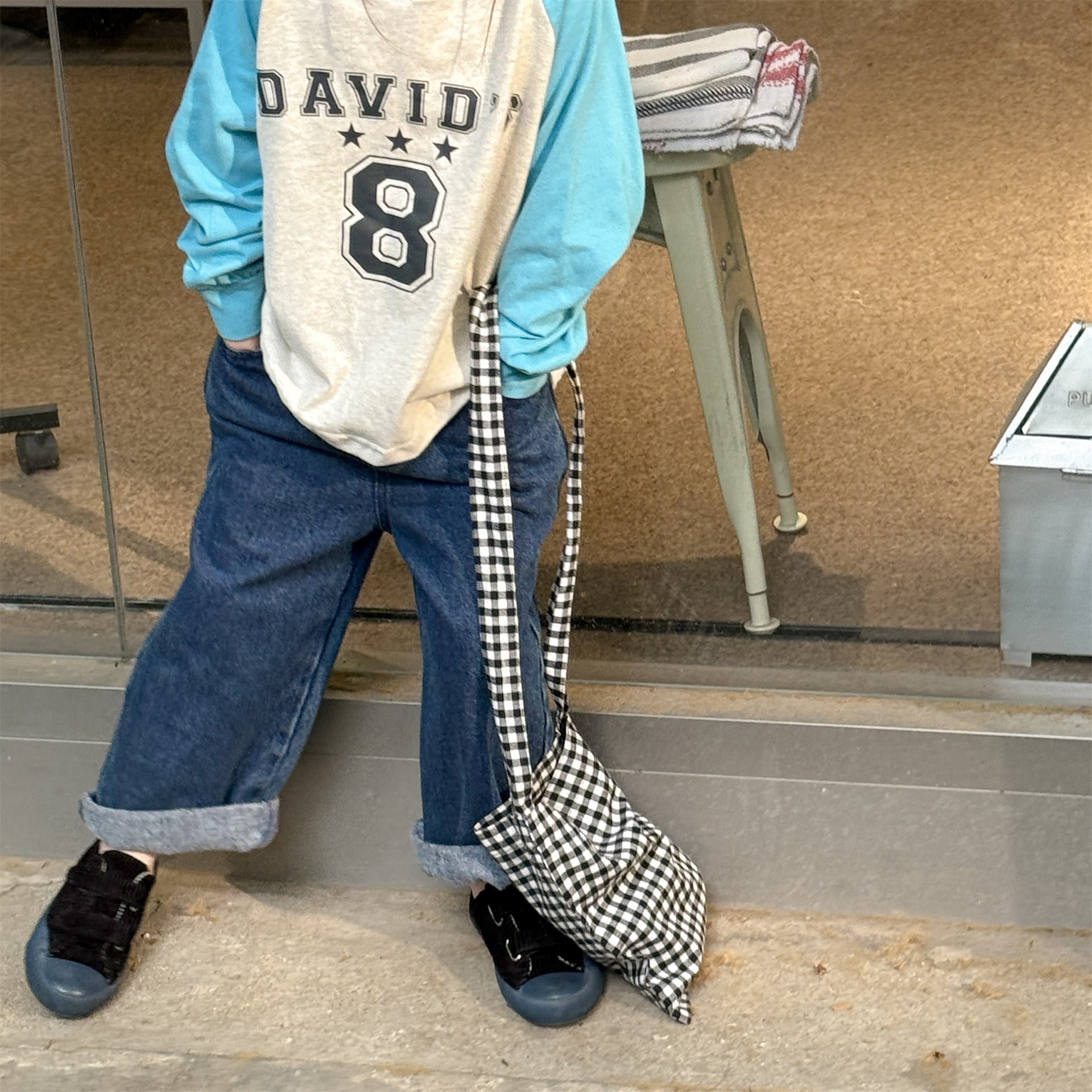 -キャラクタープリントポケットデニムパンツ ワイドパンツ【mh0010808】 - mamahalo shop - デニムパンツ -  べビー服 - 子供服 - 男の子 - 女の子