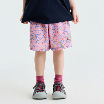 Abstract Line Quick-Dry Shorts ワッペン ハーフパンツ【mh0013197】