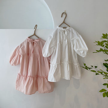 Tiered Cotton Princess Dress ティアード 長袖ワンピース【mh0012639】