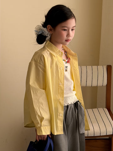 Crinkle Cotton Long Sleeve Shirt コットン ワッシャー 長袖シャツ【mh0012512】