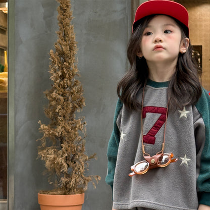 -ナンバーワッペン星柄フリーストレーナー【mh0010909】 - mamahalo shop - トレーナー・フーディ -  べビー服 - 子供服 - 男の子 - 女の子