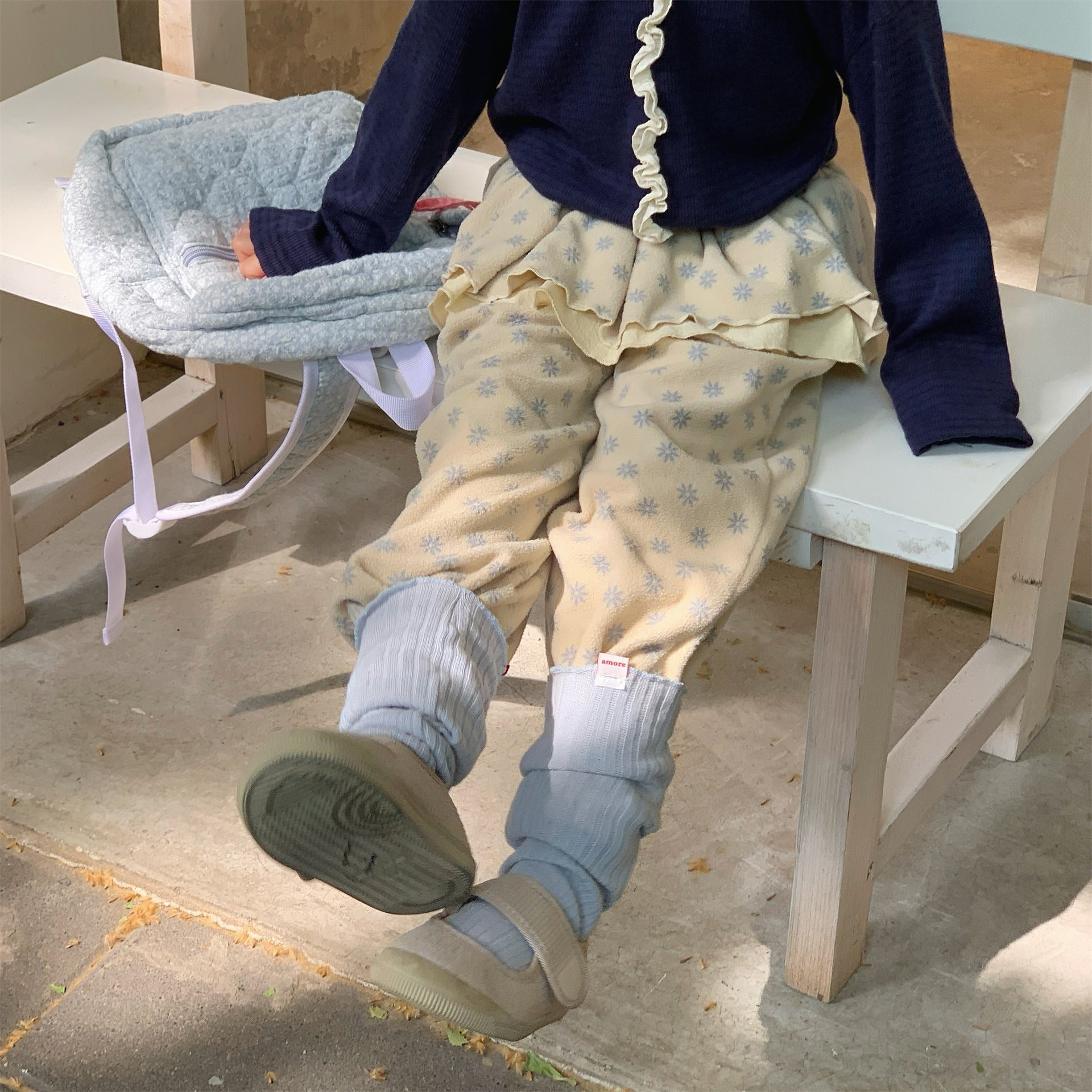 -ビッグフリルスカート付きボアパンツ フリースパンツ【mh0010817】 - mamahalo shop - ロングパンツ・スウェットパンツ -  べビー服 - 子供服 - 男の子 - 女の子