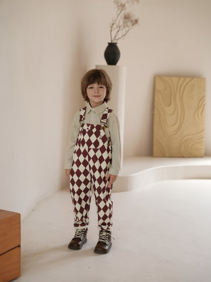 オーバーオール アーガイル柄 サロペット キッズ ベビー【mh0011565】