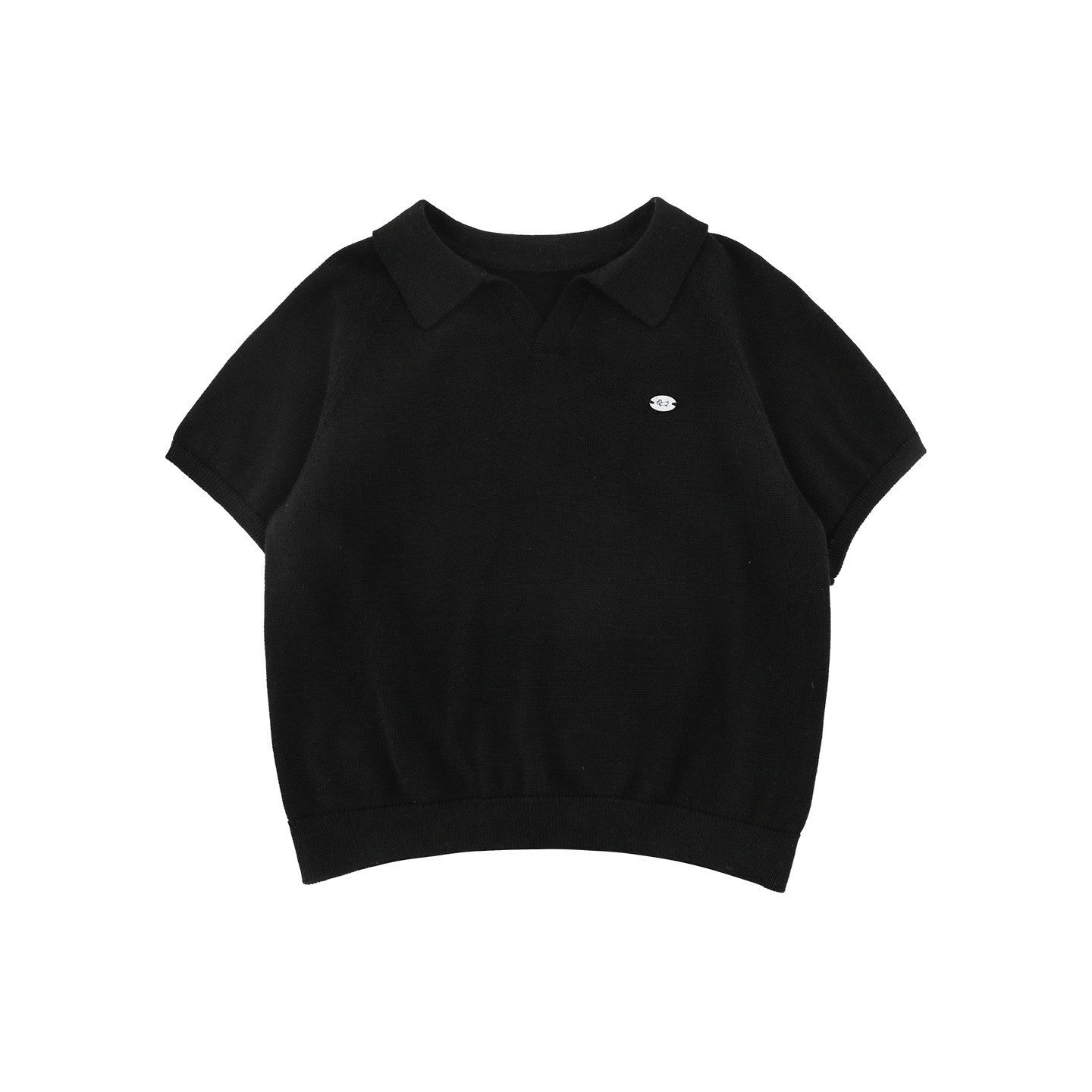 Simple Knit Polo Shirt Short Sleeve サマーニット Vネック ポロシャツ【mh0012737】