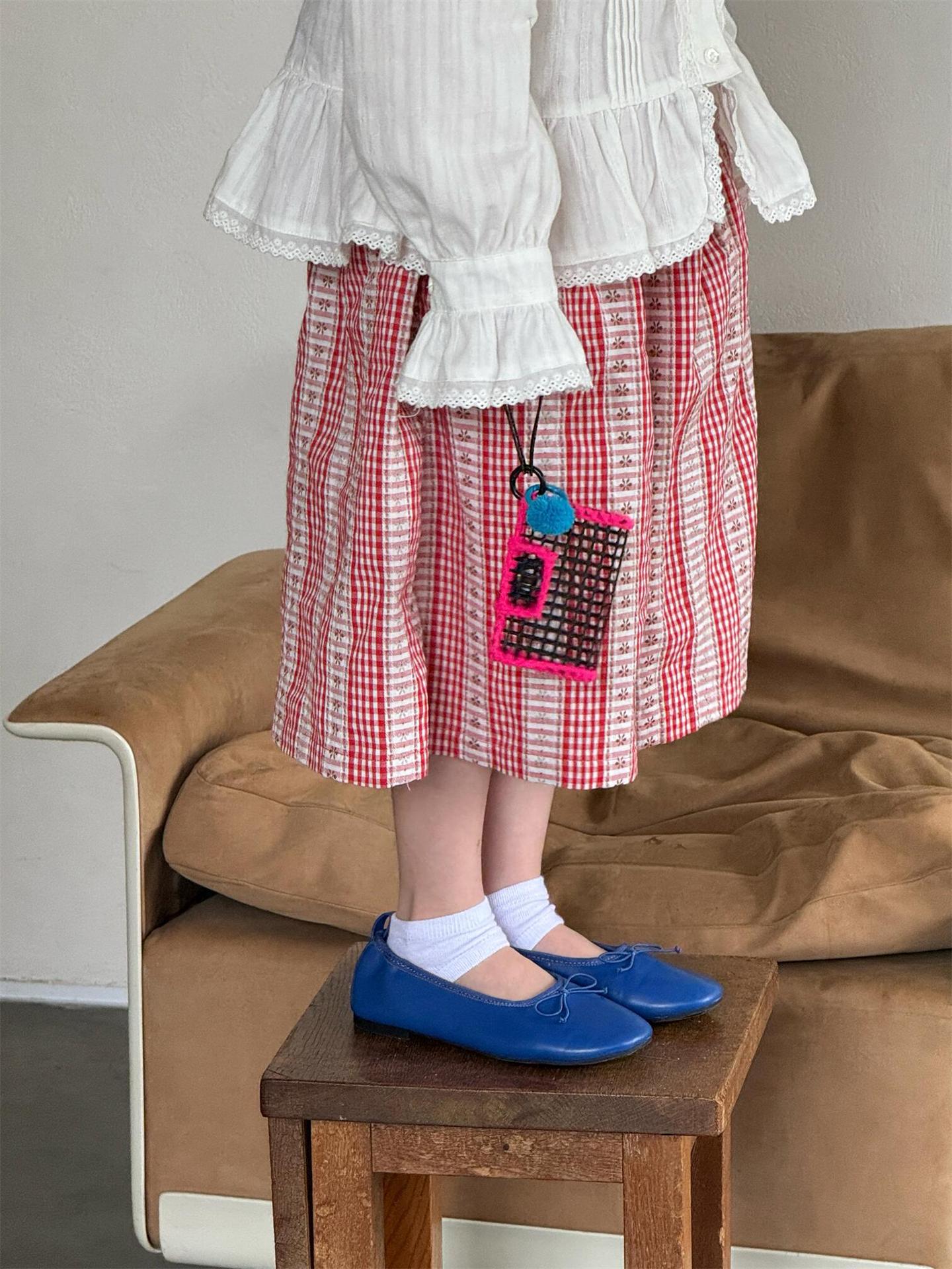 Floral Embroidered Gingham Plaid Capri Pants