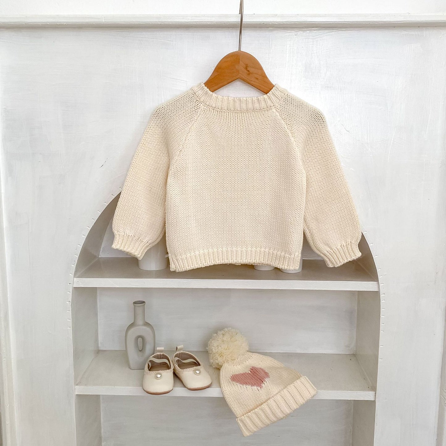 -ハートポケットニットカーディガン/ニット帽【mh0010845】 - mamahalo shop - カーディガン・パーカー -  べビー服 - 子供服 - 男の子 - 女の子