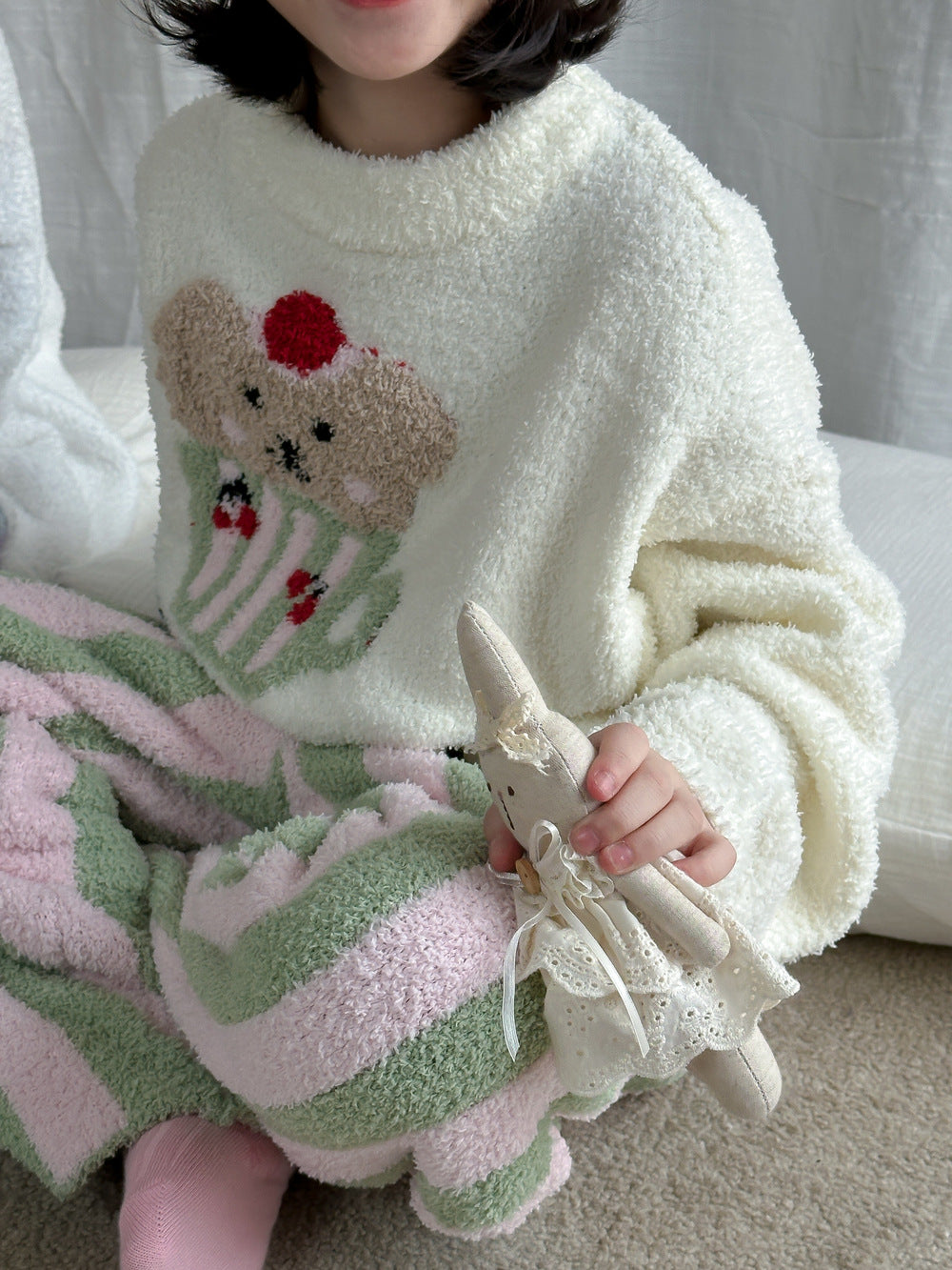 長袖パジャマセット もこもこ ベアくま ルームウェア【mh0011651】