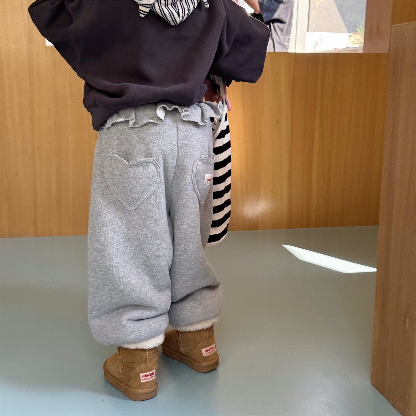 ハートポケットスウェットパンツ ジョガーパンツ 裏起毛【mh0011925】