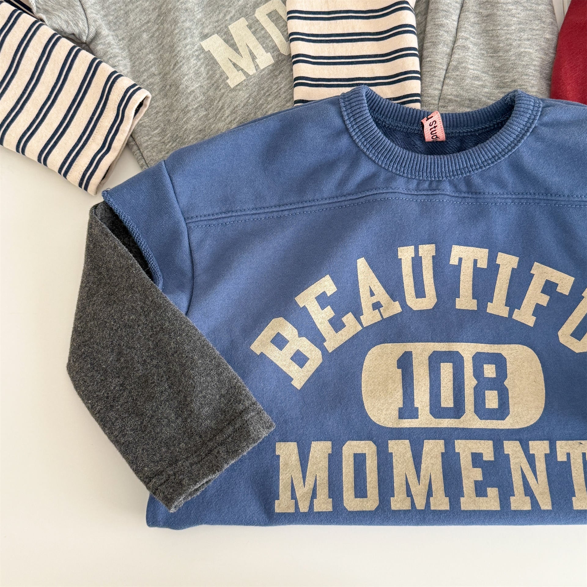 -ロゴプリントベストドッキング長袖Tシャツ スウェット【mh0010806】 - mamahalo shop - 長袖Tシャツ -  べビー服 - 子供服 - 男の子 - 女の子