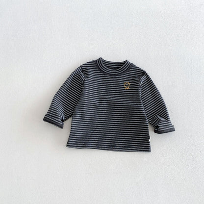 キッズ ボーダー ワンポイント刺繍 長袖Tシャツ / イージー ロングパンツ【mh0014771】