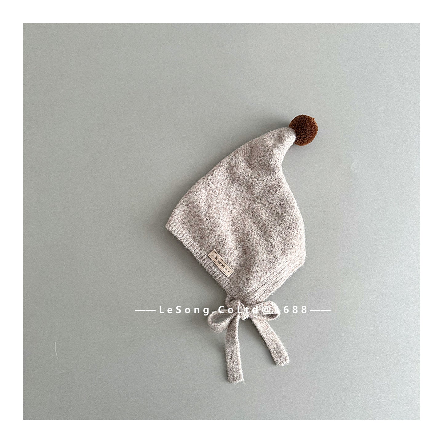 ベビー帽子 ぽんぽん付き 小人キャップ ピクシーハット【mh0011812】