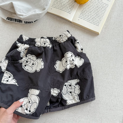 Dog Clock Graphic Cotton Shorts グラフィック ショートパンツ【mh0012649】