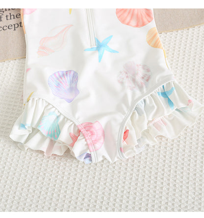 UPF50 Plus Shell Printed Short Sleeve One-piece シェルプリント 半袖 水着【mh0012605】