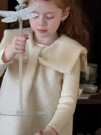 ノースリーブワンピース リボンカラー お出かけドレス【mh0011880】