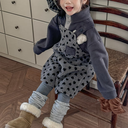 ハートフリースサロペット ショートサスペンダーパンツ【mh0011923】