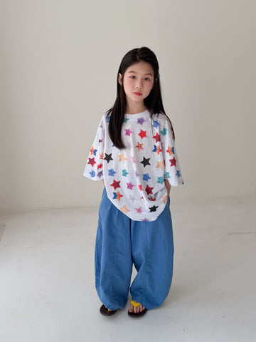 Colorful Star Loose T-shirt スター 半袖Tシャツ【mh0013532】