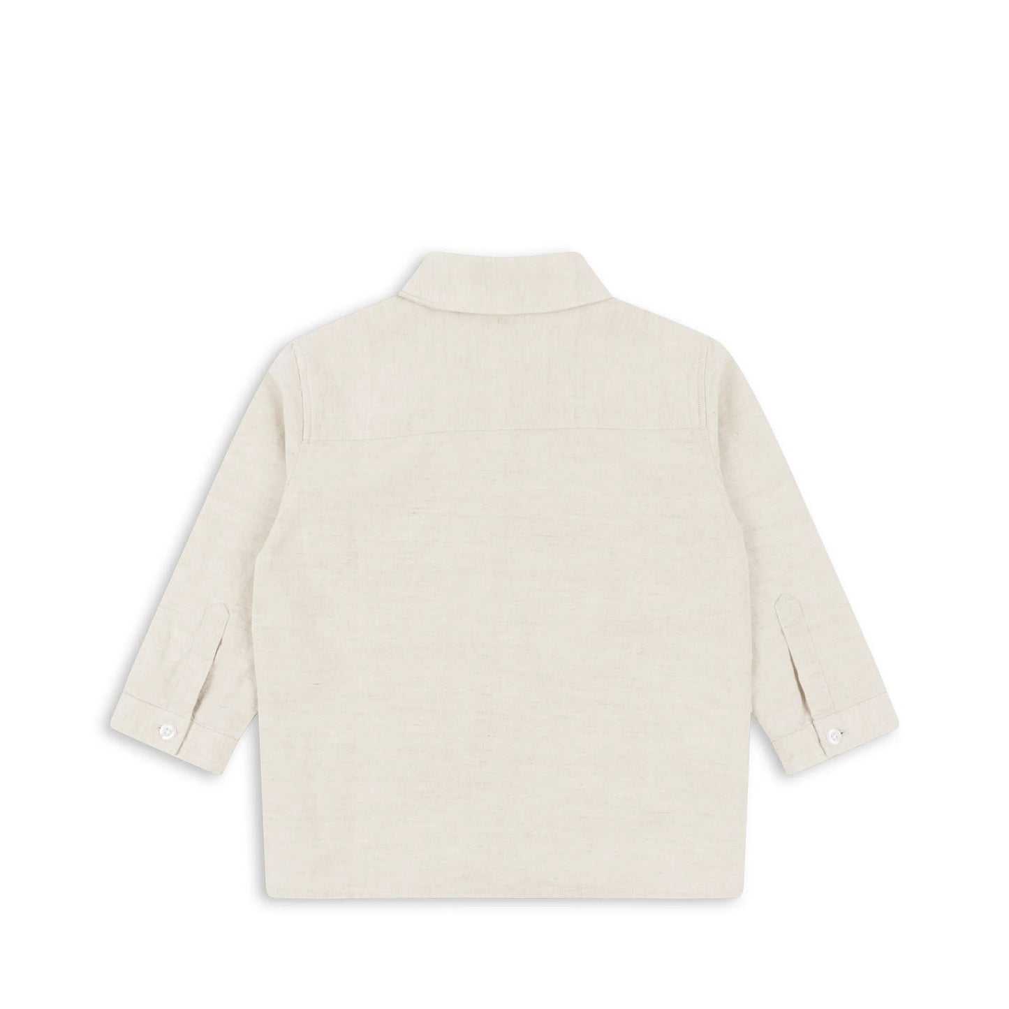 Simple long-sleeved shirt in subtle colors with lemon embroidery. Kids' top. [mh0011561]