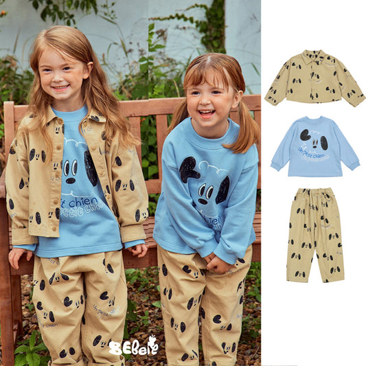 -ドッグ柄ジャケット/犬プリントスウェット/いぬ柄パンツ【mh0010984】 - mamahalo shop - 長袖セットアップ -  べビー服 - 子供服 - 男の子 - 女の子