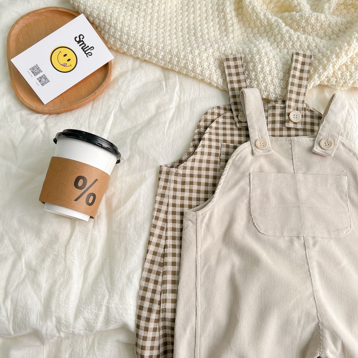 Baby Corduroy Check Pocket Overalls [mh0000591]