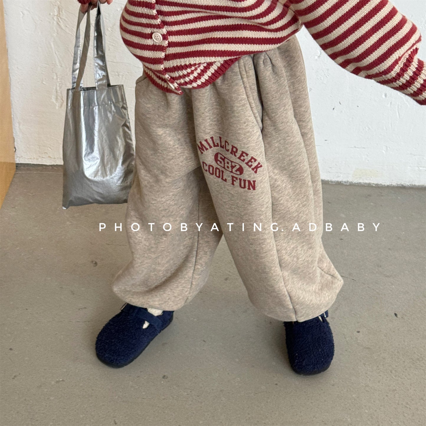 スウェットパンツ 裏ボア ロゴ刺繍 ゆったり ジョガーボトムス【mh0011607】