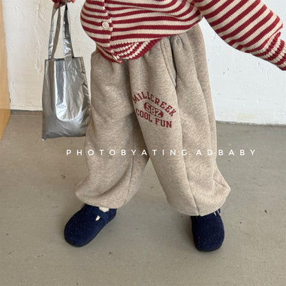 スウェットパンツ 裏ボア ロゴ刺繍 ゆったり ジョガーボトムス【mh0011607】