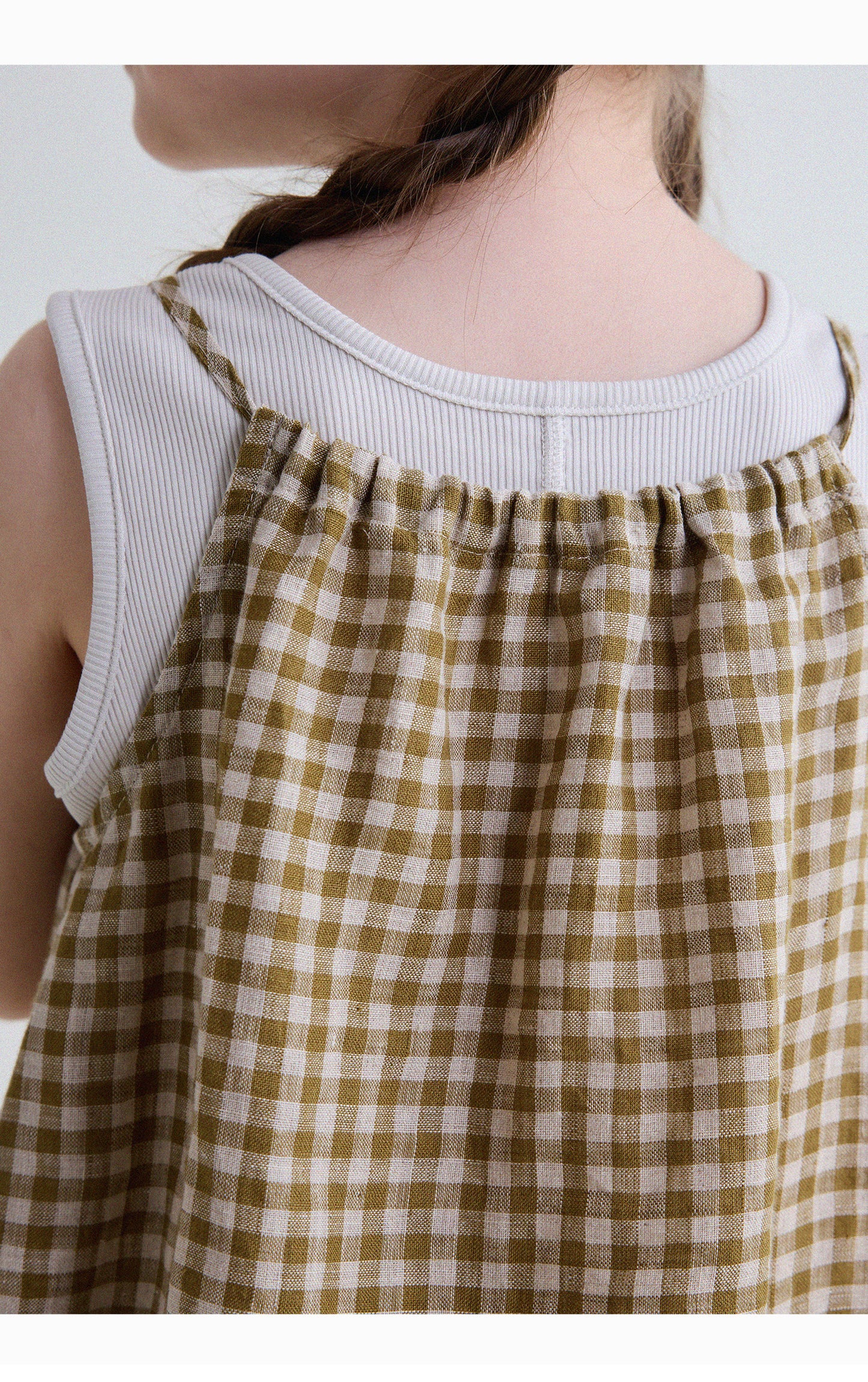 Yuner Mom's Vestido Vintage de Lino Puro para Verano, Falda de Tirantes de Nueva Moda para Bebé, Vestido sin Mangangas Transpirable para Niños【mh0013753】