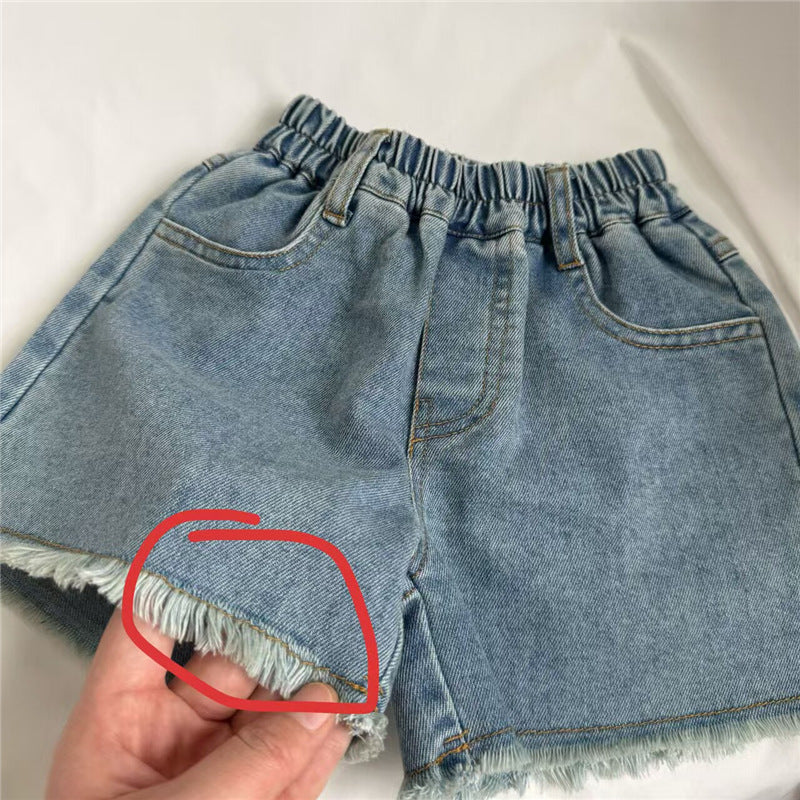 Fringed Raw Hem Denim Shorts フリンジ デニムショートパンツ【mh0013643】