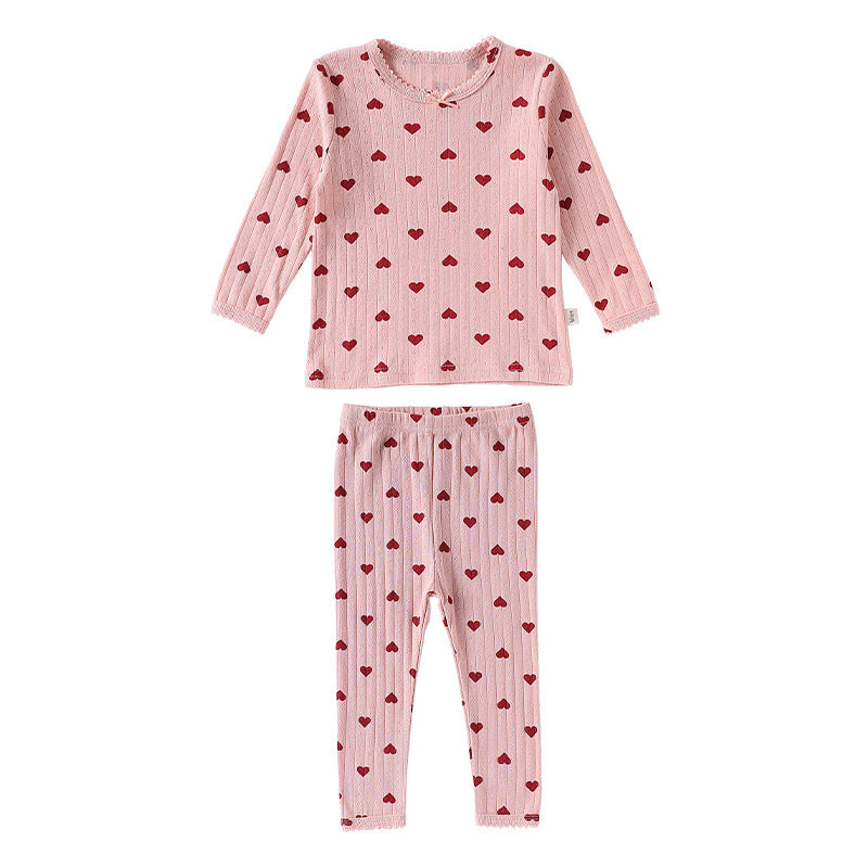 長袖パジャマセット リボン/ハートプリント【mh0011720】