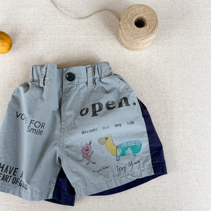 Graphic Letter Print Shorts
