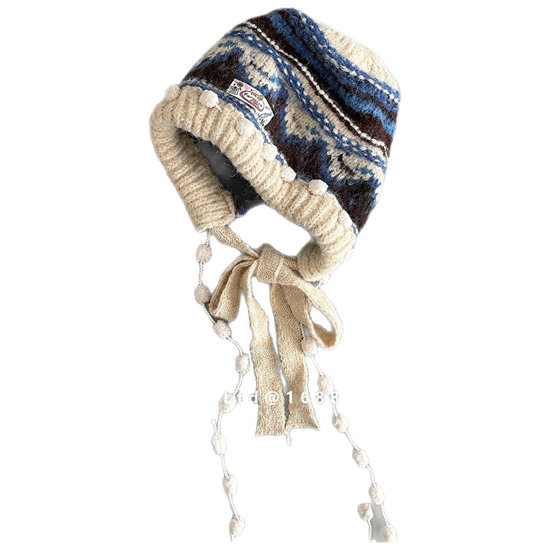 キッズ帽子 ニット タッセル フェアアイル ニットキャップ【mh0011807】
